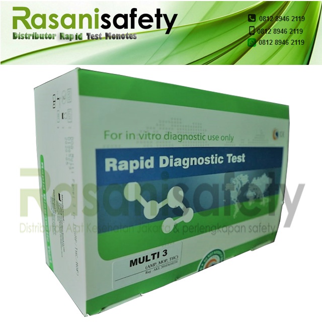 Monotes Drugs Test Kit Rapid Narkoba Multidrug 3 Parameter Isi 25 Strip