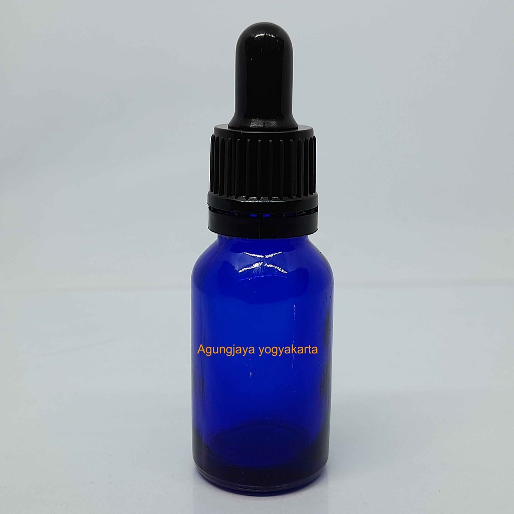 Botol Kaca 15 ml Serum BR Biru Original Pipet Karet