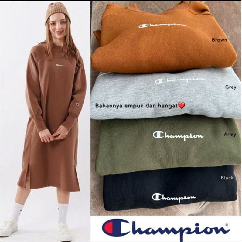 *SOLD* NEW CHAMPION Women Dress - Sweater Dress Wanita Tebal - Beli di Live ZOZO's