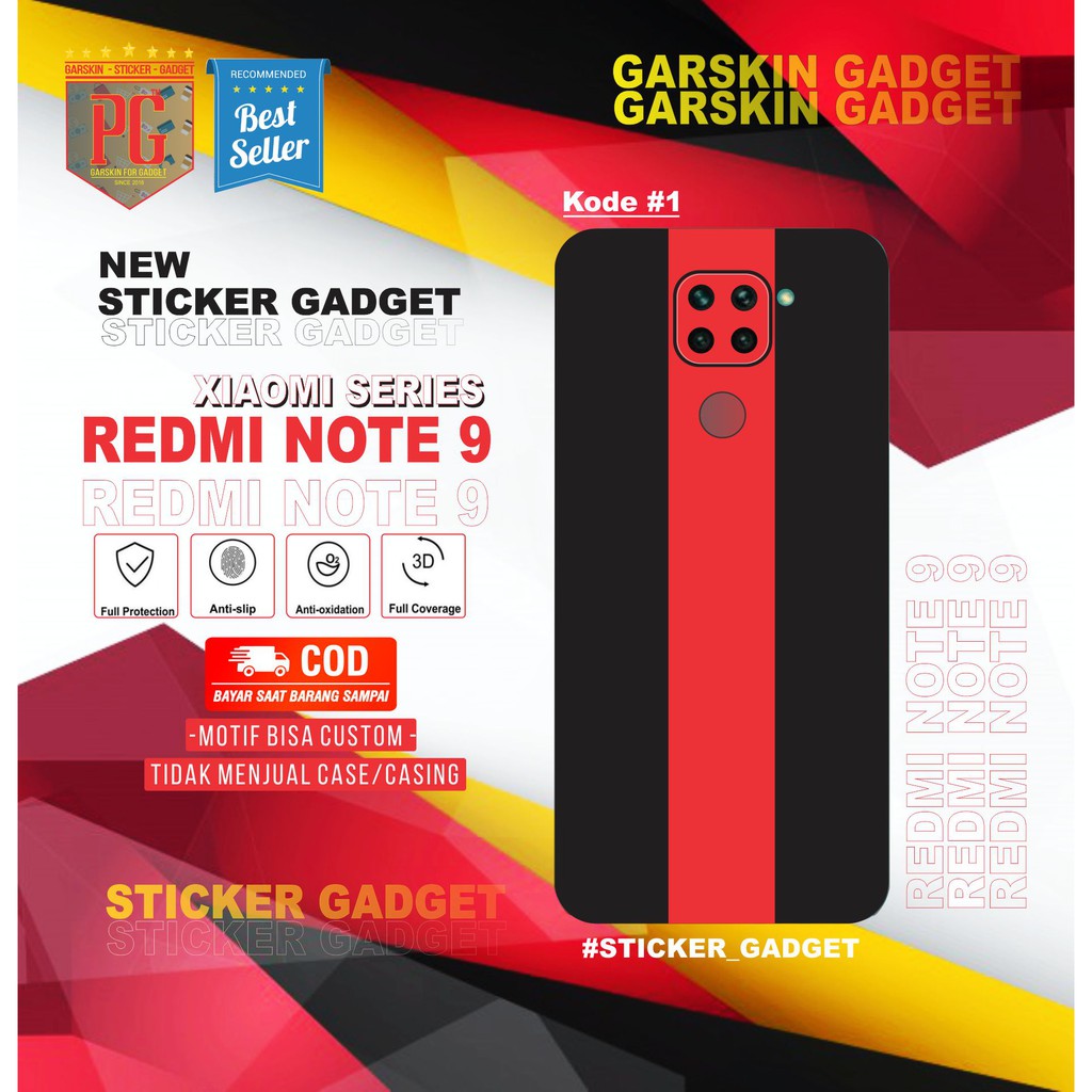 

Garskin Redmi Note 9 Sticker Gadget Motif Color(Isi 2pcs)