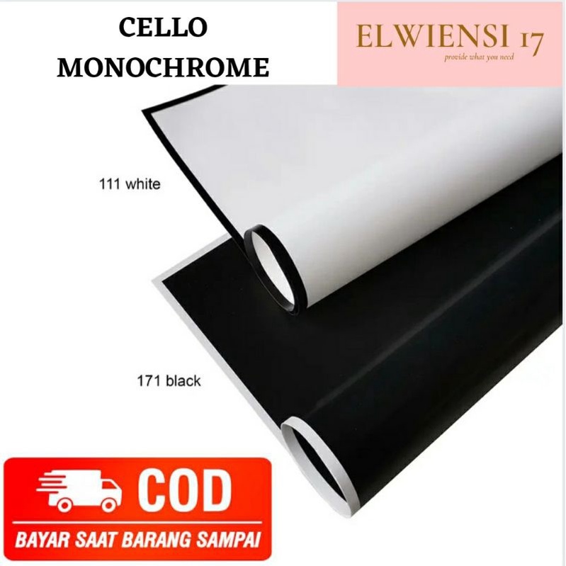 [COD] Flower Wrapping Paper Monochrome/Hitam Putih Kertas Buket Bunga Ecer