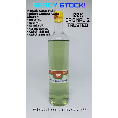 Minyak Kayu Putih Ambon Asli (Lomba Kuda) (ukuran 150 ml-600 ml)