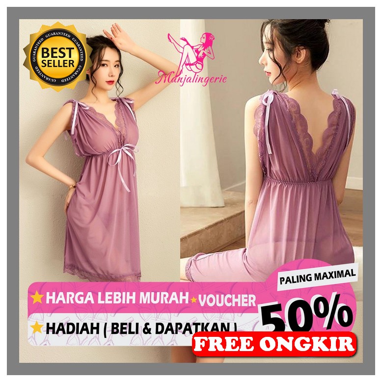 Singlet Gaun Tidur Dewasa Menggoda Lingerie Jumbo Bahan Satin Murah Cewe Baju Haram Terlaris Hot Per
