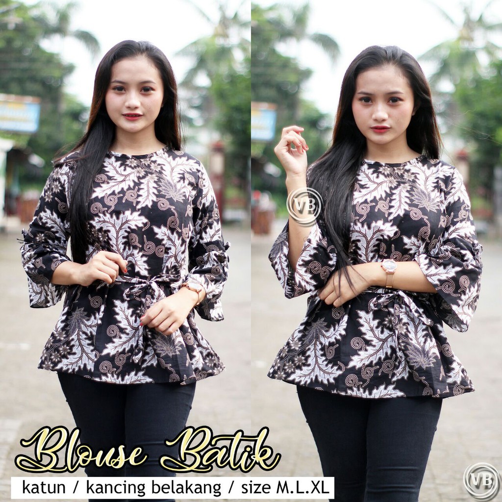 BK3 Atasan Lengan Pendek Risna Batik Blouse trompet HRB206 IPNU IPPNU 021