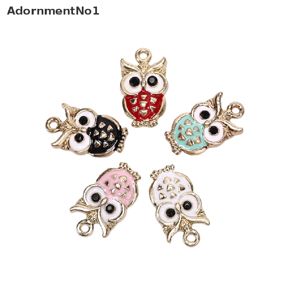 (AdornmentNo1) 10pcs / Lot Liontin Enamel Bentuk Burung Hantu Bahan Alloy Untuk Kerajinan Tangan DIY