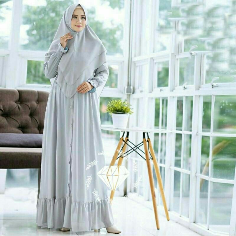Baju Gamis Muslim Terbaru 2020 2021 model Baju Pesta Wanita kekinian Bahan Corneli Kekinian