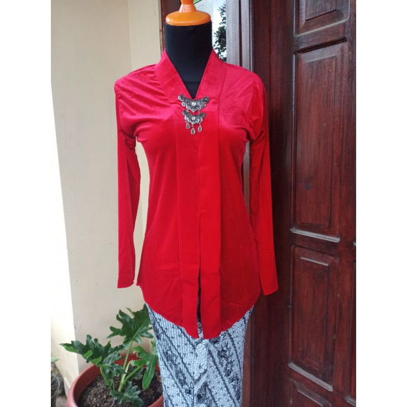 Kebaya bludru Encim /Kartini polos premium murah