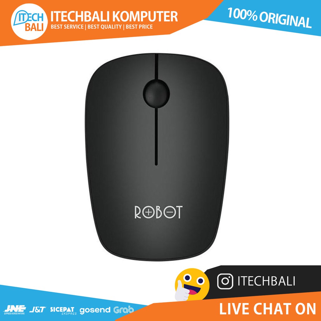 Mouse ROBOT M220 Mouse Wireless 2.4G Optical - Black | ITECHBALI