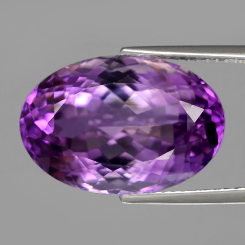 Certified Oval 13.50ct 18x12x10mm VVS Natural Unheated Rich Purple Amethyst Uruguay AT118