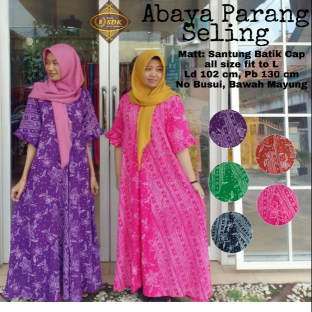 Abaya Parang Seling/ Abaya Batik Santung Cap