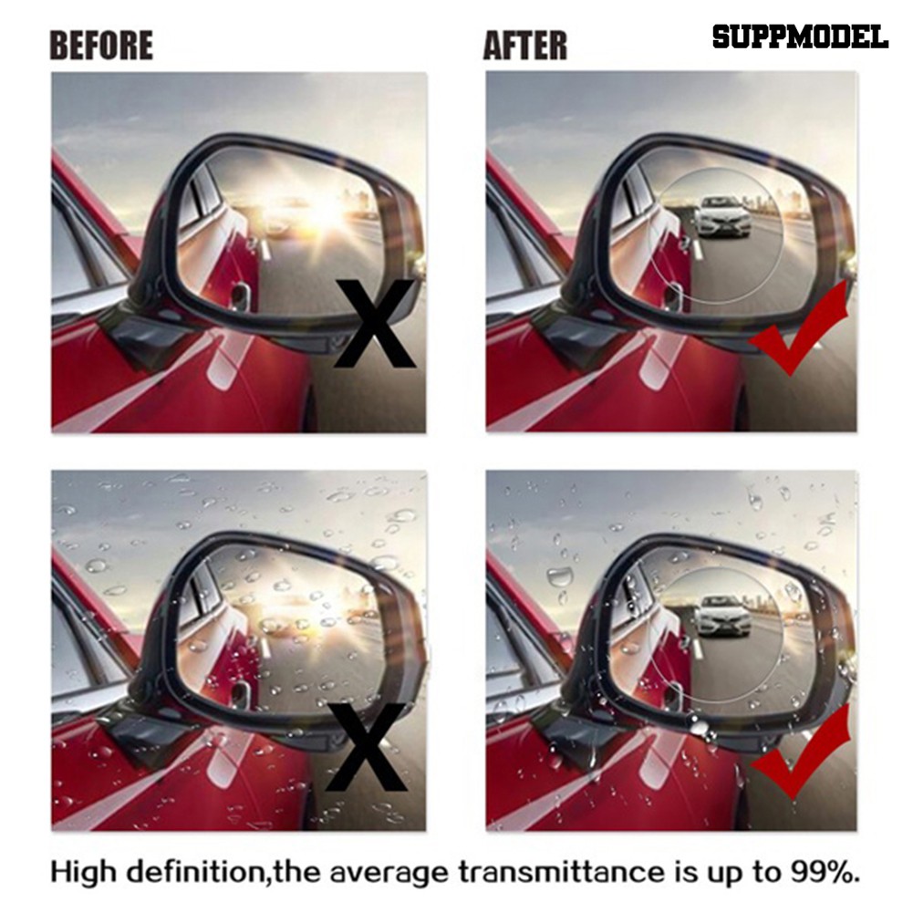 Supmodel 2Pcs Rainproof Anti-fog Anti-glare Car Rearview Mirror Protective Film Sticker