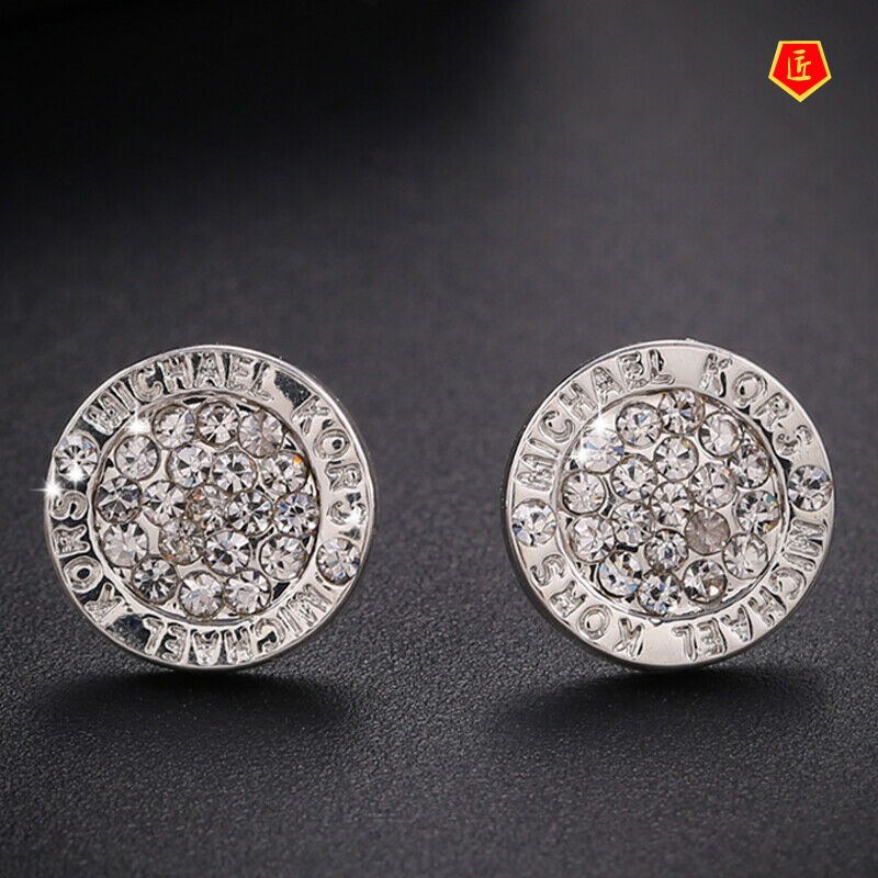 [Ready Stock]Fashion Elegant 925 Silver Rose Gold Round Ear Studs