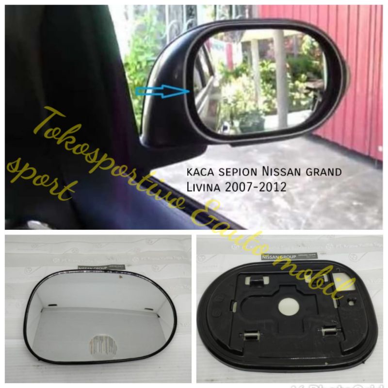 Kaca sepion Refil kaca sepion Nissan grand Livina 2007-2012 kaca sepion kanan kiri RH LH livina