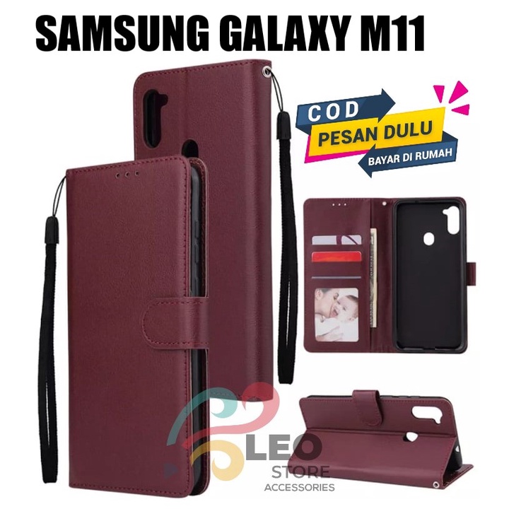 DOMPET HP UNTUK SAMSUNG M11 (2020) NEW LEATHER FLIP CASE SAMSUNG M11 (2020) NEW