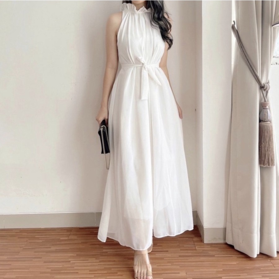 CASUAL GARDEN PARTY MAXI DRESS NEW ARRIVAL ALL SIZE WHITE MAROON