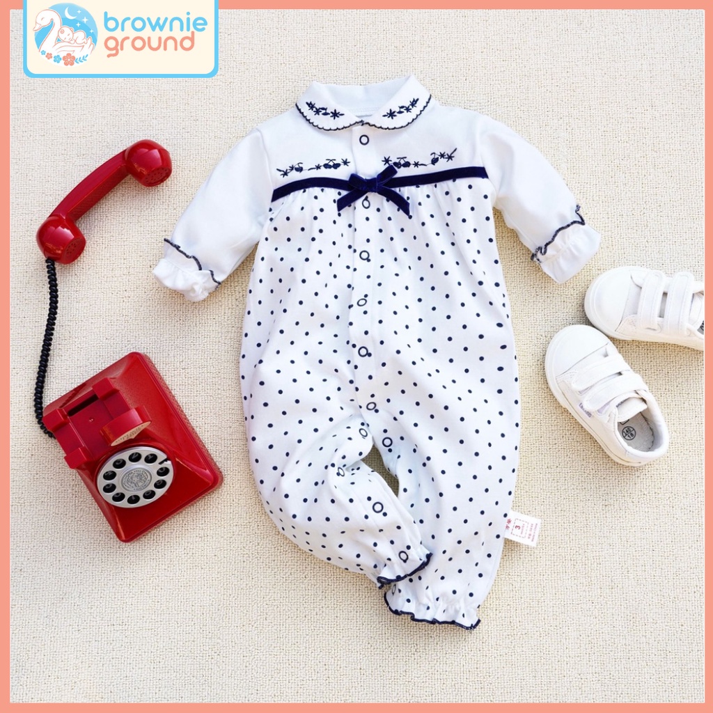 BROWNIEGROUND- Baju jumper anak perempuan POLKADOT PITA/baju jumper anak impor korea premium 0-1 TAHUN