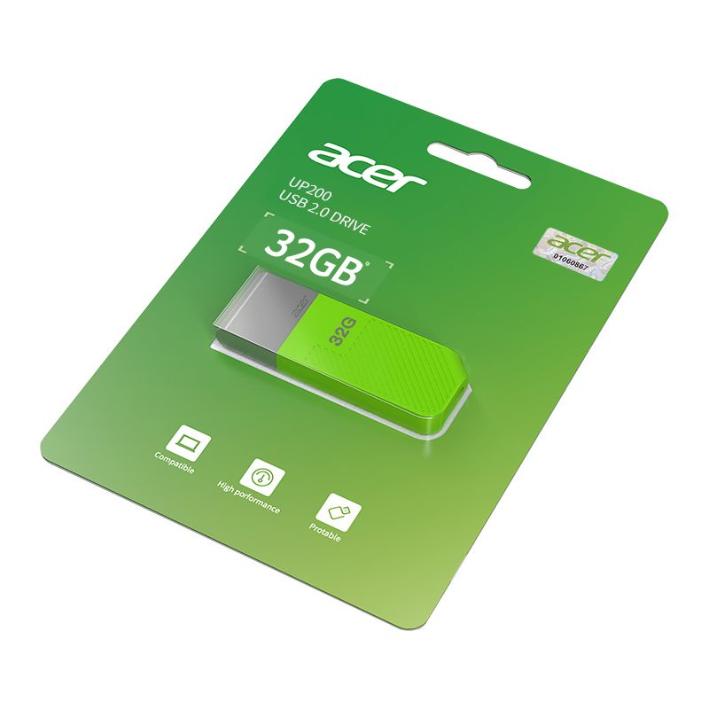 ACER USB 2.0 FLASHDISK UP200 32GB GREEN ACER FD 32GB