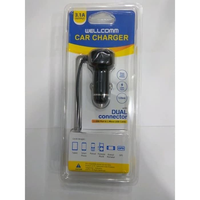 Wellcomm Car Charger Dual Connector 3.1A