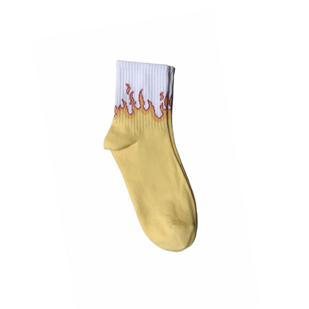 Kaos Kaki Motif Lucu-Lucu / Buah / Snack / Christmas / Snoopy / Leopard BEBAS PILIH (EXPT)-E5 Flame Yellow