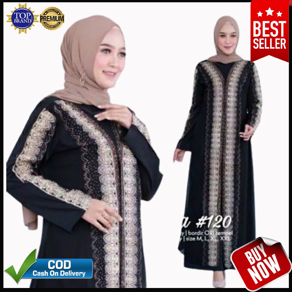 Terlaris Baju Abaya Hitam Gamis Turki 1041 Original Megastore Solo Jersey Mix Ceruty Jubah Wani