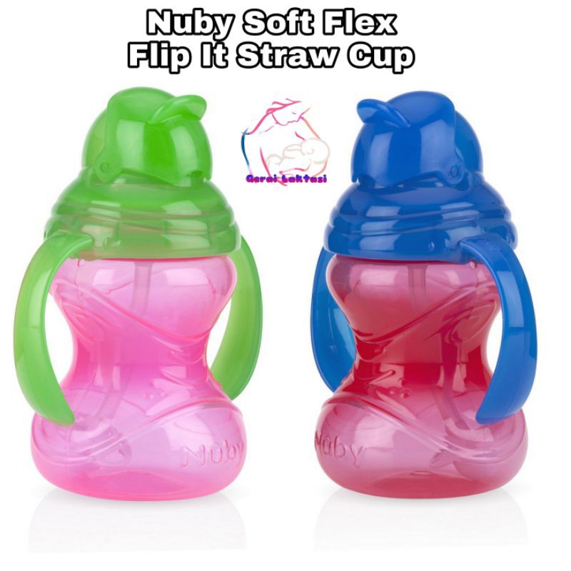 NUBY SOFT FLEX FLIP IT STRAW CUP 300ML