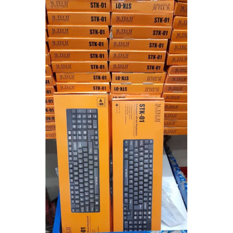 Keyboard USB Standar M-Tech STK-01 - Keyboard USB External untuk Komputer Laptop-1