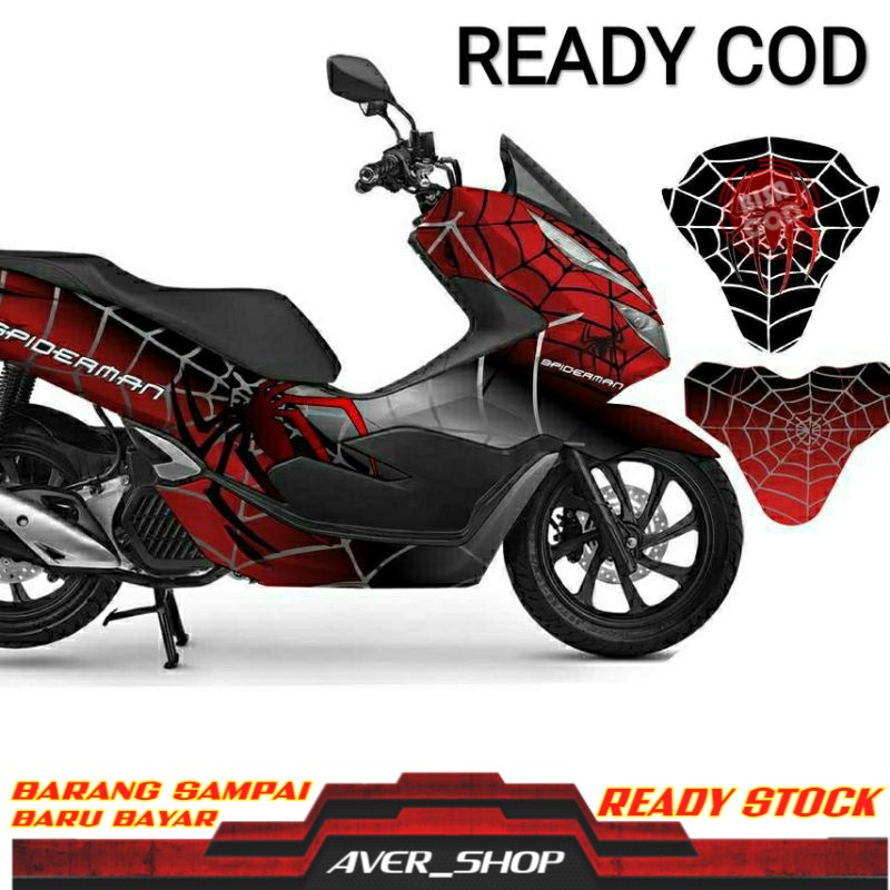 Decal pcx 150 full body Sticker motor pcx variasi full motif spiderman Striping pcx 150 Stiker motor