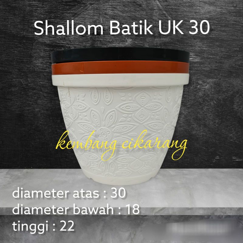 SHALLOM BATIK UK 30 pot bunga motif batik timbul cantik bagus tebal