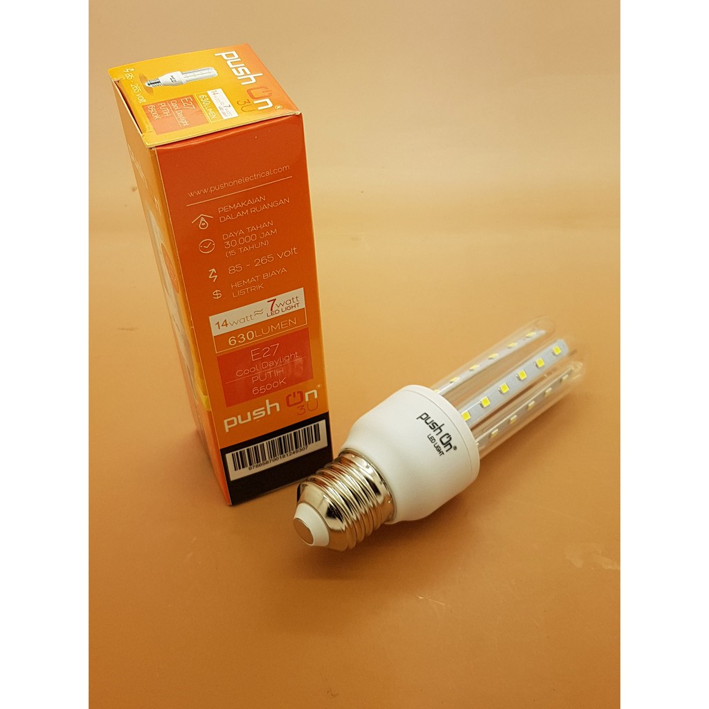 Lampu LED PushOn 3U 7 watt 36 led SMD 630 lumen Cahaya PUTIH