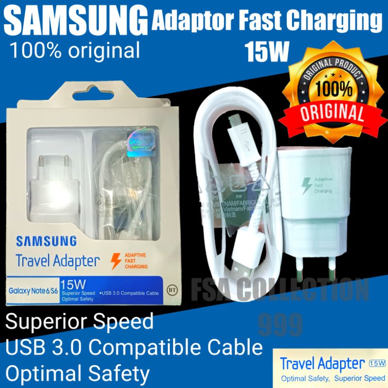 Charger samsung 15w micro usb model s6 support fast charging