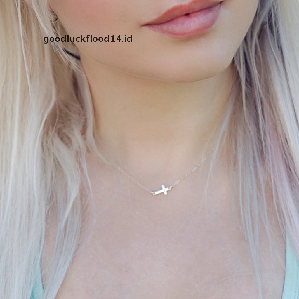 [OOID] Women Fashion Cross Necklace Chic Tiny Cross Pendant Chains Collar Necklaces ID