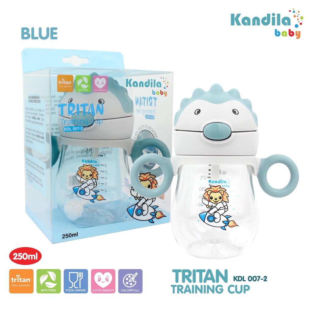 KANDILA TRITAN TRAINING CUP / KDL 007-2 / Gelas Botol  belajar minum anak ada sedotan pemberat