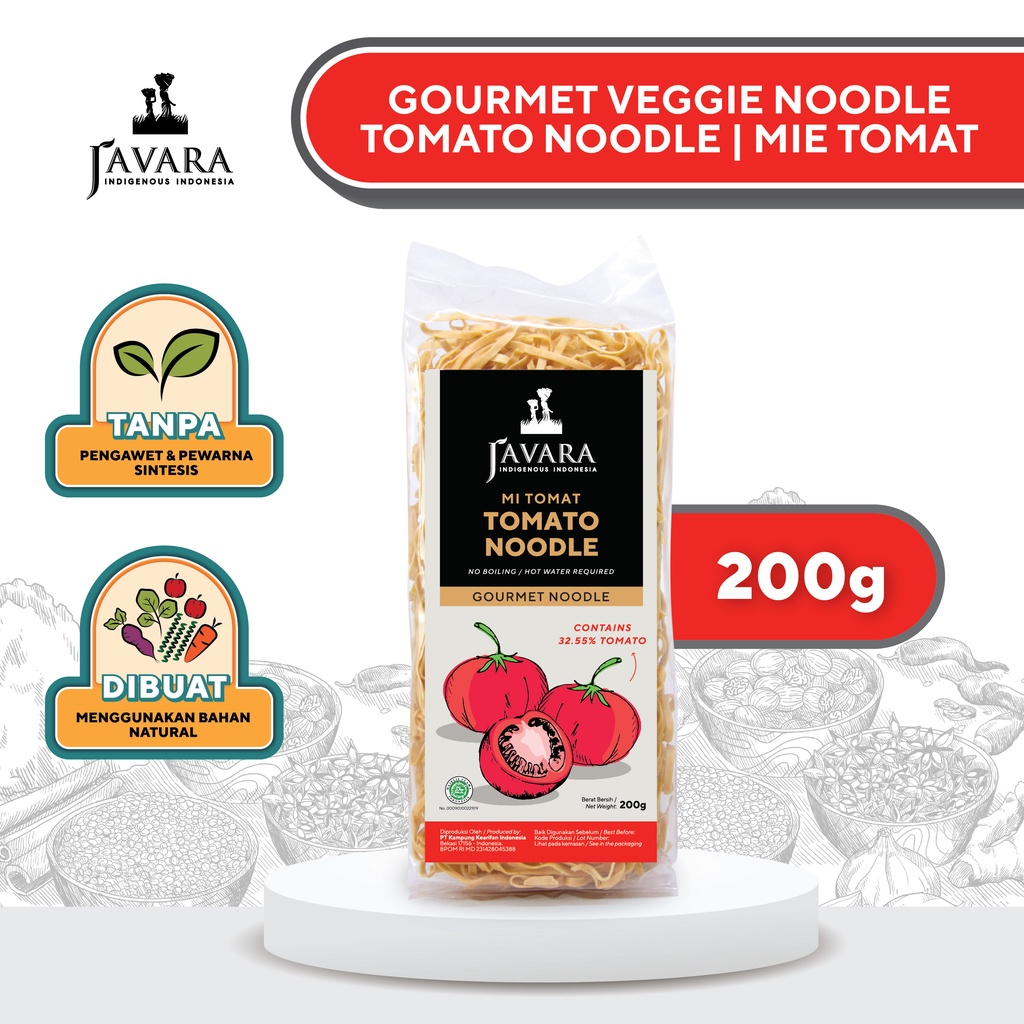 

Javara Gourmet Noodle 200g - Javara Mie Sayur Sehat Tanpa Bumbu 200g