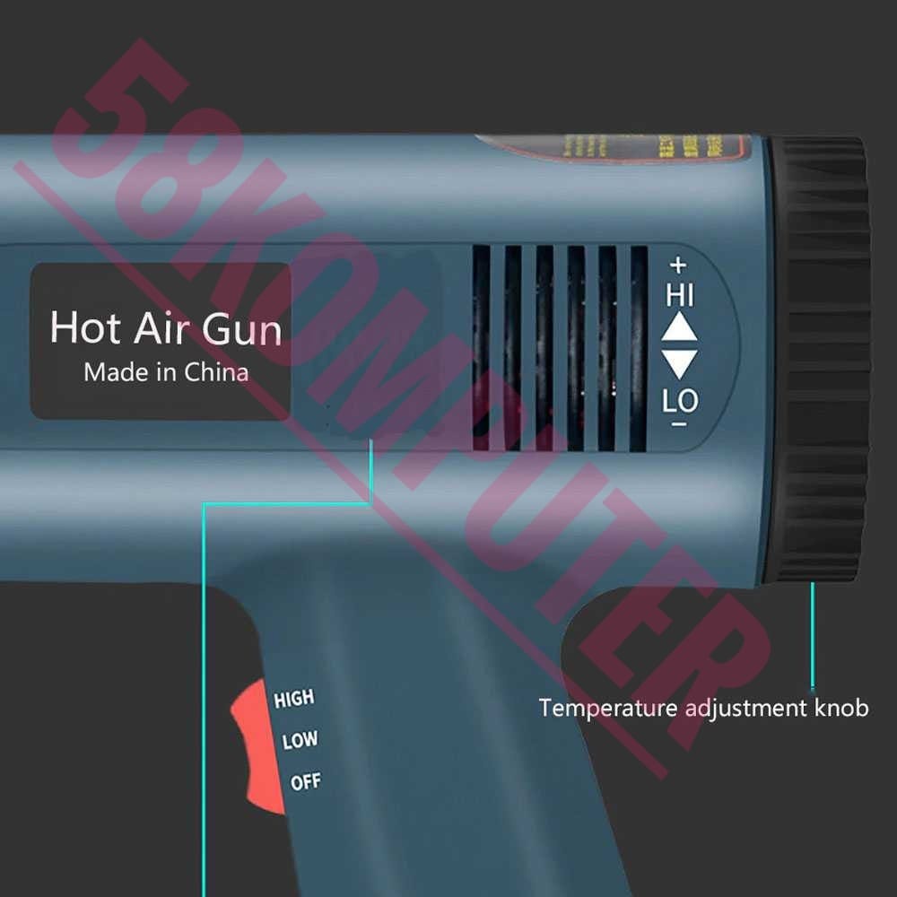 Mesin Pemanas Pistol Angin Panas Hot Gun Hot Air Gun Heat Gun Heat Solder Thermal 2000W Hot Gun / Heat Gun / Pistol Pemanas Listrik 2000W pemanas Stiker Kaca Film Skotlet Alat Pemanas Plastik  Hot Air Gun 2000W