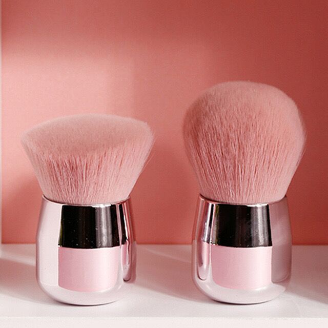 Brush makeup Kepala Jamur Warna pink Untuk Bedak / blush On