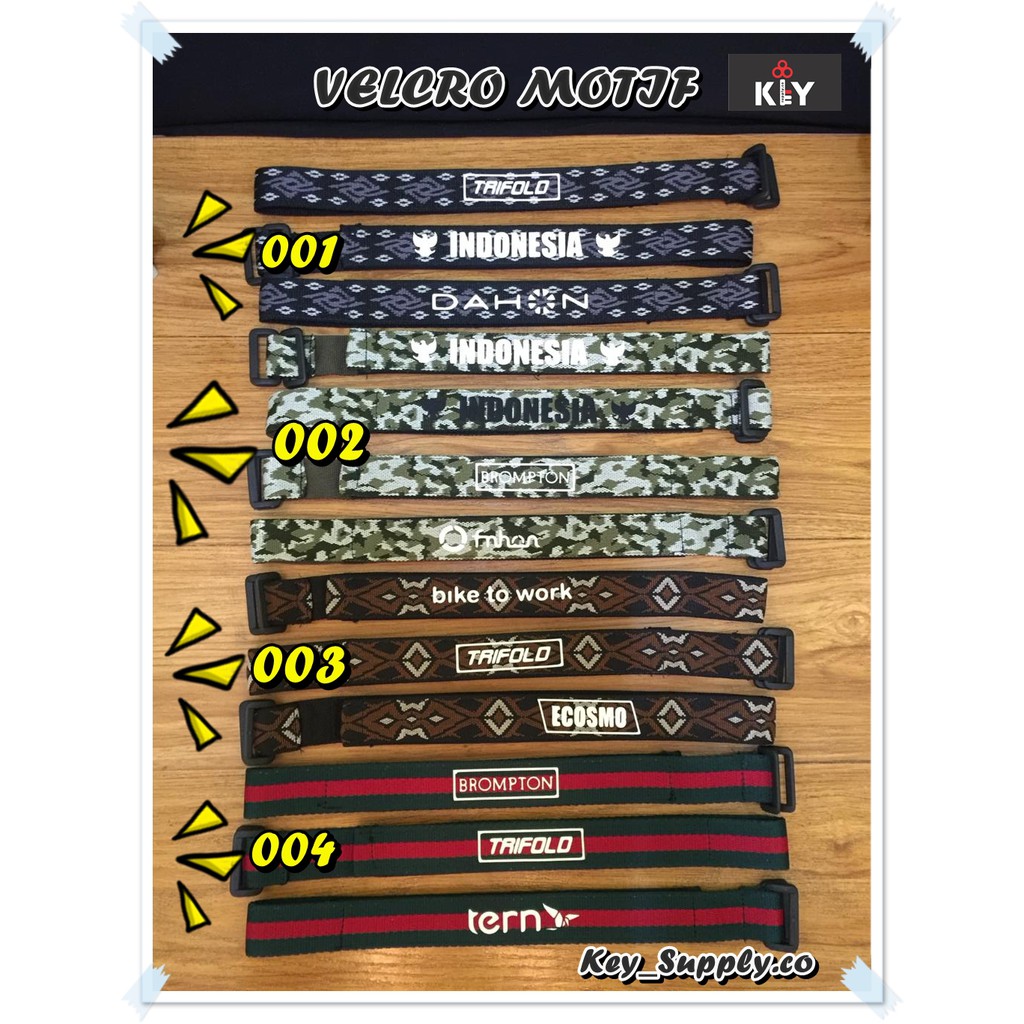 VELCRO tali strap pengikat velg frame sepeda motif unik indonesia