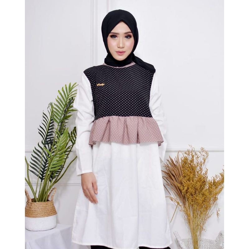 ALYA TUNIK ANINDYASCARF CASUAL LUX BUBBLY STRECH MIX TOYOBO FASHION WANITA MUSLIMAH TERLARIS