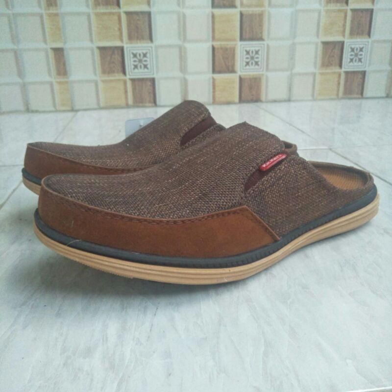 Sandal slide kain levis combinasi selop kain levis combinasi nyaman dipakai