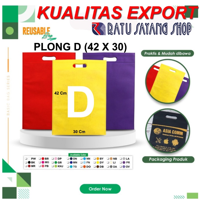 

TAS SPUNBOND POLOS MODEL PLONG D (42 X 30) KUALITAS EXPORT