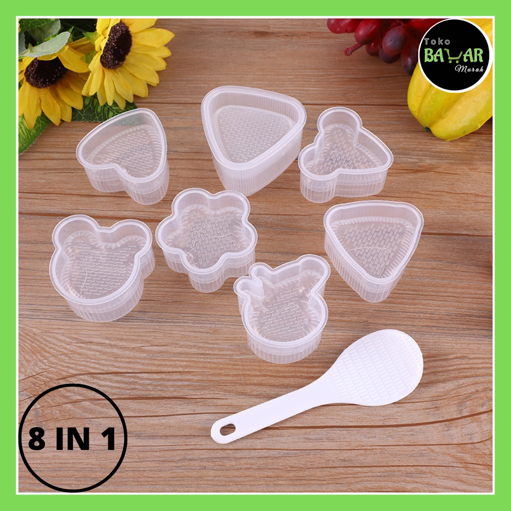 

Cetakan Nasi Bento Sushi Onigiri 8 IN 1/ Cetakan Bento Sushi Onigiri SET Karakter DIY 8 IN 1