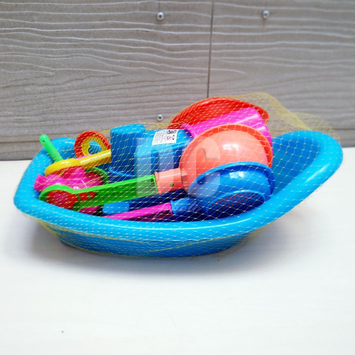 Perahu Pasir Warna RANDOM Peralatan Main Istana Pantai Cetakan Sekop Jaring kapal