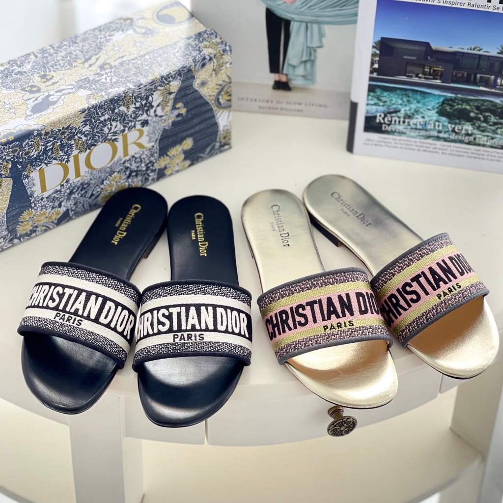 Sendal Dior - Sendal Wanita - Flat Shoes dr 002