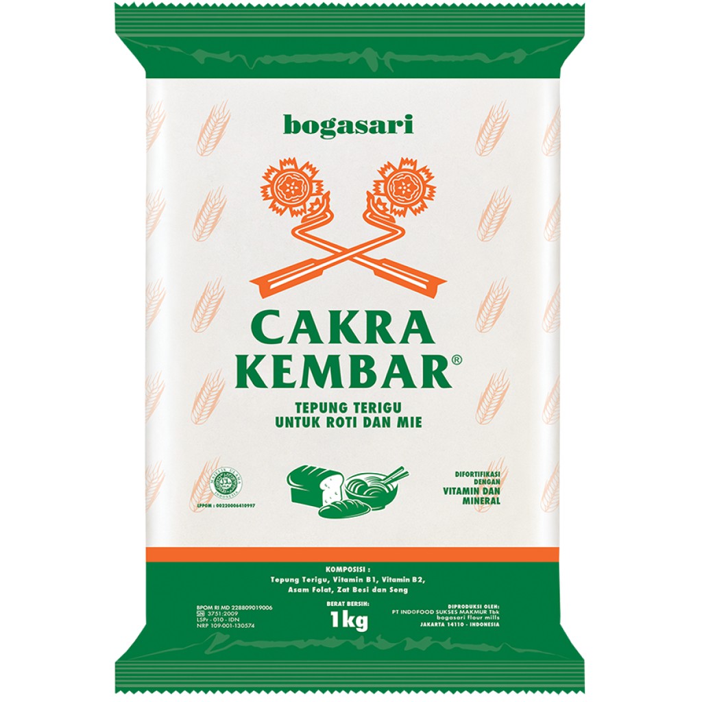 

Tepung Terigu Cakra Kembar Kemasan 1 Kg