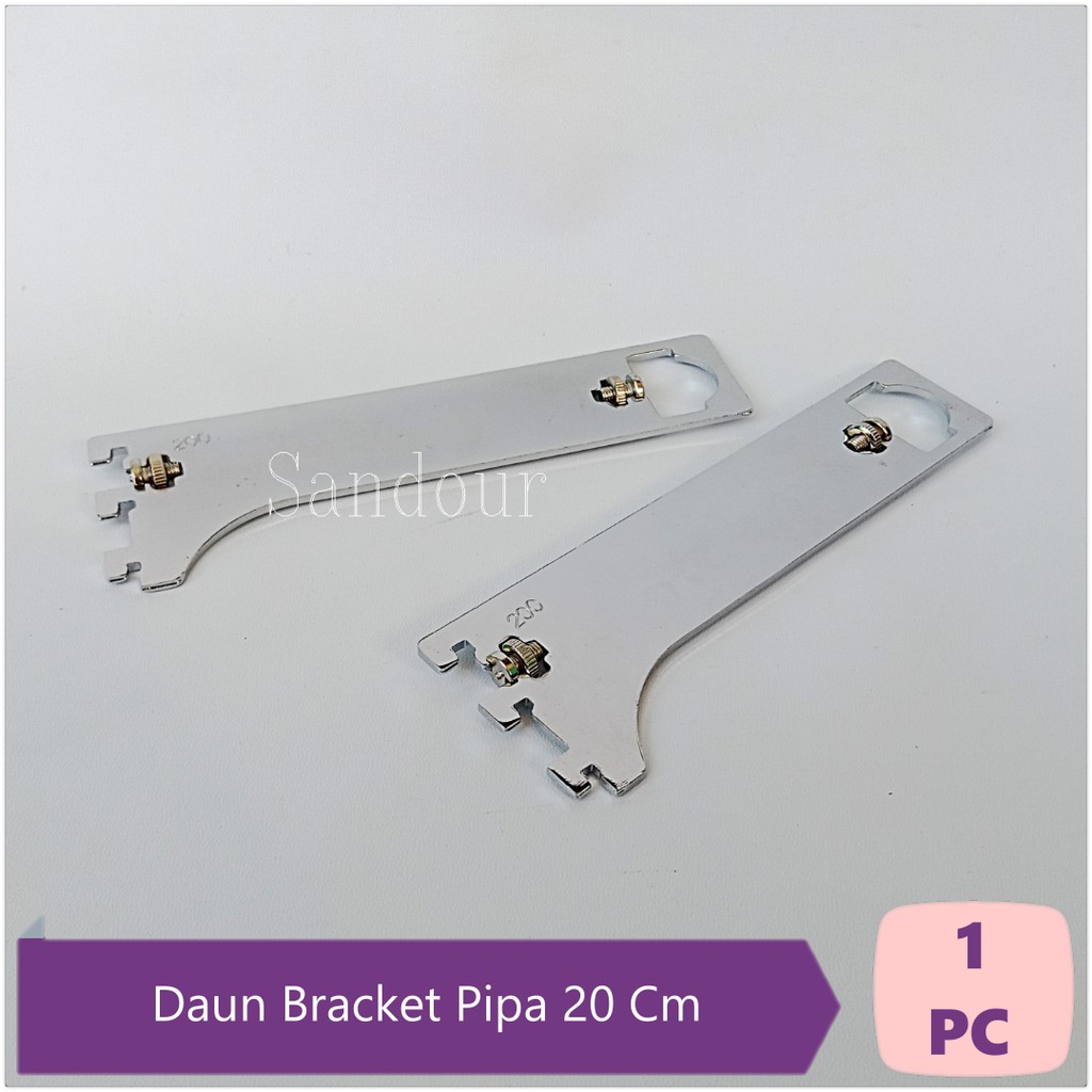 Daun Bracket Pipa 20 Cm Siku Braket Besi Penyangga Pipa Kotak Bulat Sandour SPP