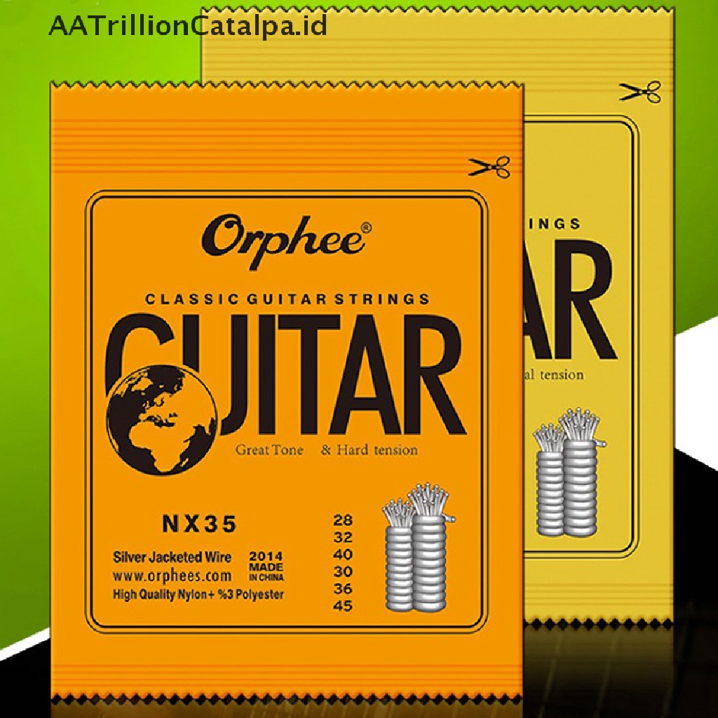 Aatrillioncatalpa 6pcs / Set Senar Gitar Klasik Seri NX Bahan Nilon Lapis Silver