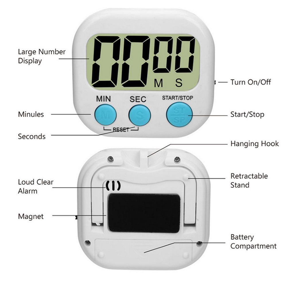 Populer 1PC Timer Dapur Mode Besar Alarm Up Alat Masak Rumah Kitchen Clock Stopwatch Count-Down Up