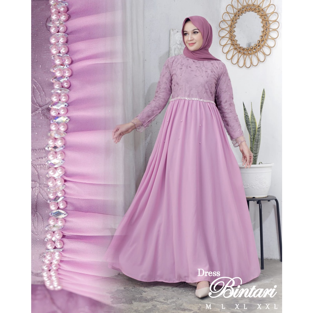 DRESS BINTARI / GAMIS PESTA / GAMIS BRUKAT / KEBAYA MODERN / OUTFIT BAJU PESTA / R.I