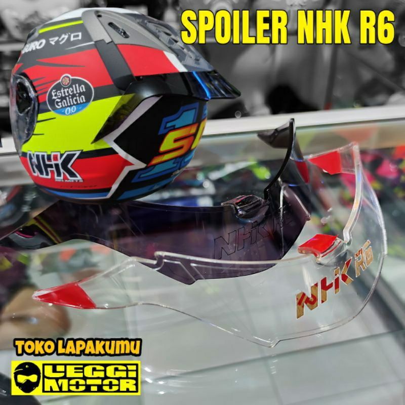Spoiler helm NHK R6 hitam bening murah kualitas mewah