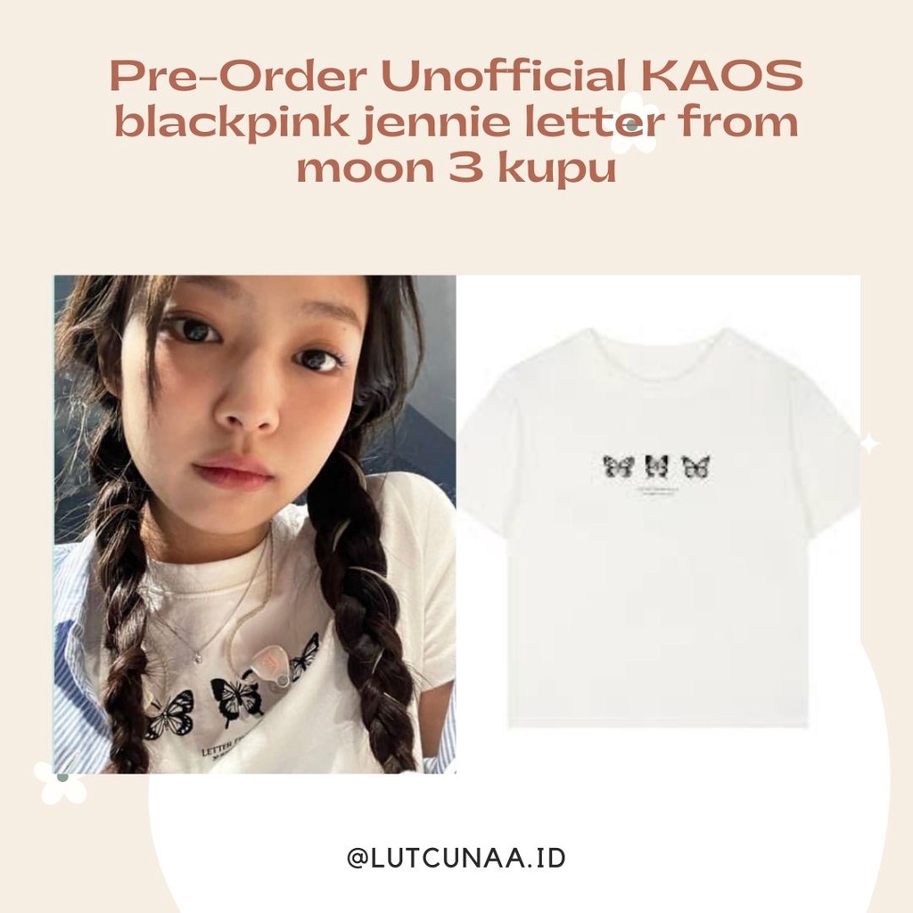 Pre-Order Unofficial KAOS blackpink jennie letter from moon 3 kupu