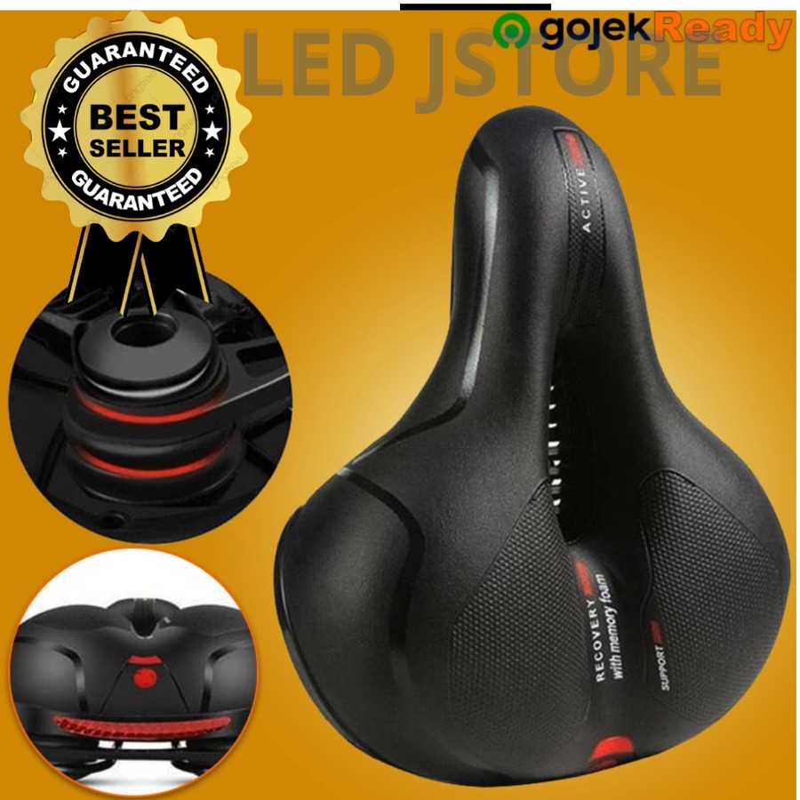 Sadle Sadel jok Sedel Sepeda Mtb Lipat RB Memory Foam Empuk Anti Slip - hitam merah